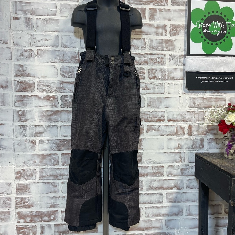 Weatherproof snow bibs  Charcoal Suspender Pants kids size 5/6